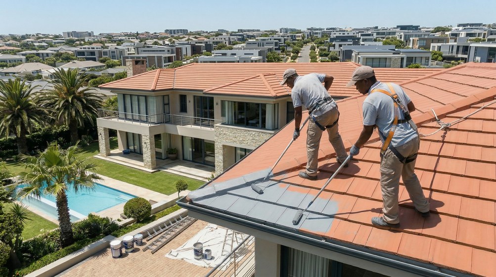 Roof painting on a double-storey Panorama home